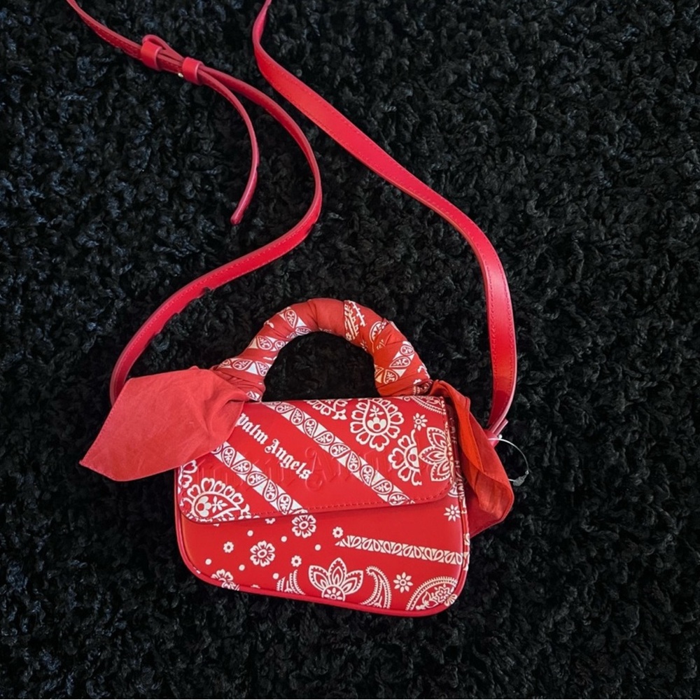 Palm Angels Red Bandana Print Crossbody Bag